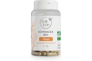 BELLE & BIO CURE SAISONNIÈRE & SYSTÈME IMMUNITAIRE - Echinacea Bio certifiée Bio - PILULIER 90 gélules - Cure 1 mois - Complément Alimentaire BELLE&BIO - Fabriqué en France