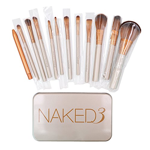 LA HAUTE Cosmetic Makeup Brushes 12-Piece Professional Bamboo Handle Makeup Brush Set Kabuki Powder Foundation Blusher Brush with Box(Free Shipping & Fast Delivered)