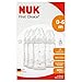 NUK First Choice+ 300ml Bottle with Size 1 Silicone Teat (0-6m) 4 Pack