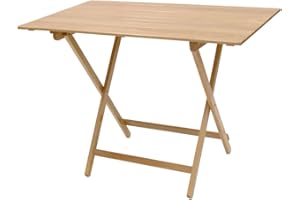 SF SAVINO FILIPPO Tavolo tavolino pieghevole 100x60 cm richiudibile legno naturale in faggio con listelli per campeggio casa giardino pic nic