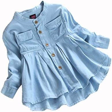 Baby Blouse,Dorame Lovely Toddler Kid Baby Girls Denim Ruched Baby T-Shirt Tops Blouse Clothing (0-3years, Blue)