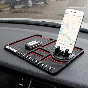 HOTKEI Nonslip Anti-Skid Car Dashboard Mobile Phone Holder Sticky Pad GPS Navigation Mount Multifunction Accessories Holder Tray Bracket with Parking Phone Number for Car Dashboard