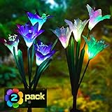 ❀【Solar betrieben Automatisches Aufladen】:Einfach zu bedienen mit dem Ein/Aus Schalter, Einfach in den Boden stecken und halten Sie das Solarpanel in einer guten Position, um die maximale Sonneneinstrahlung zu erhalten. Automatisch leuchtet im Dunkeln, Der Lichtmodus hält für 8 Stunden nachdem es komplett aufgeladen wurde bevor der Strom aus ist.