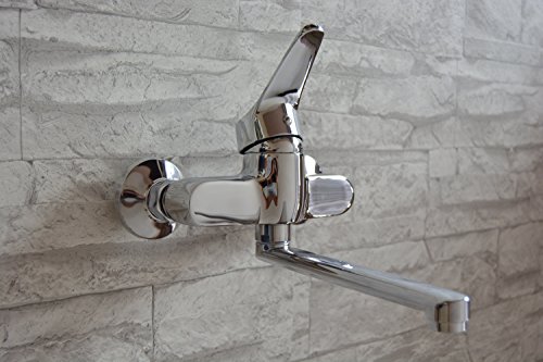 Wand Küchenarmatur / schwenkbarer Auslauf / Wasserhahn Wandmontage/ Mischbatterie Küchen Wasserhahn / Spültisch Armatur / Einhand - 3