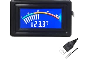 Keynice Digital Thermometer, USB Aquarium Computer Thermometer, Detect the Temperature, Celsius/Fahrenheit Color LCD Display, Waterproof Probe For Fish Tank