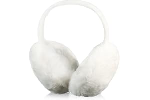 KINBOM Zimowe Nauszniki Damskie, ?liczne Sztuczne Futro Nauszniki Zimowe Ciep?e Sk?adane Os?ony Uszu na Zimn? Pogod? Outdoor Zima Damskie Dziewcz?ce (Bia?e)