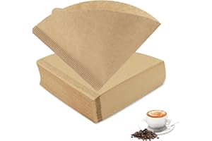 CRAGMUT 300 Pezzi Filtri per Caffè, Carta Filtro per Caffè, Forma di V Filtri Caffe Taglia, Naturale Filtro di Carta per Caffè per Macchine da Caffè Caffettiera Tazza con Filtro