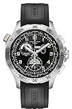 Hamilton Damen-Armbanduhr Swiss Quarz Edelstahl und Leder Casual, Farbe: Schwarz (Modell: h76714335)