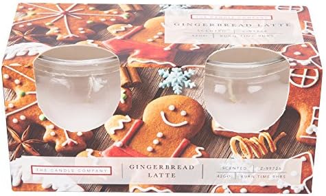 Christmas Glass Candles - 2 Pack (Gingerbread Latte)