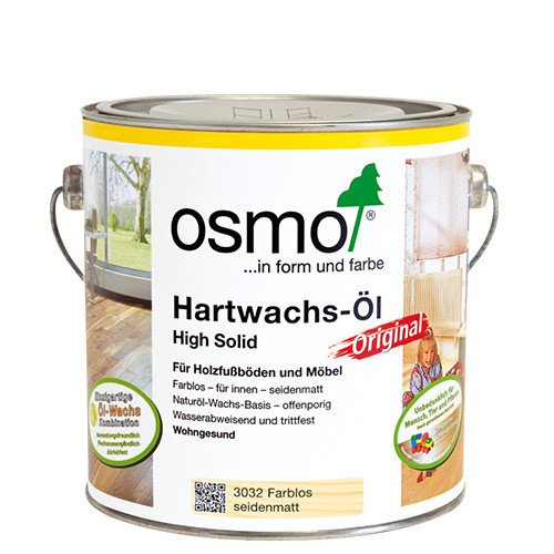 Osmo Hartwachs-Öl Original 3032 Farblos seidenmatt – 2,5 Liter - 2