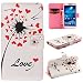 Produktbild Nancen Samsung Galaxy S4 / I9500 (5 Zoll) Handyhülle, Bunt Nette Romantische Muster Flip Etui Case Cover Lederhülle PU leder Folio Bookstyle Schutzhülle mit Standfunktion, Brieftasche und Karte Tasche [Löwenzahn (love)]