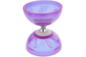 TOOYFUL Roulement À Billes Diabolo+Baguettes Diabolo En Caoutchouc Cadeau Enfant , Violet, 13cm