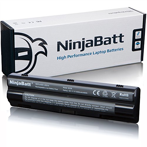 NinjaBatt New Laptop-Akku für Dell XPS 14 15 17 L401x L501x L502x L701x L702x JWPHF J70W7 P09E P09E002 P11F R4CN5 R795X 08PGNG 8PGNG – High Performance [6 Zellen/4400mAh/49Wh]