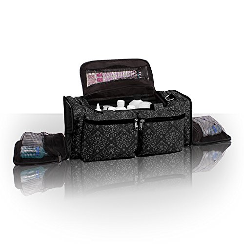 Roo Beauty Bags, Beautcians and Manicurist Makeup Tool Bag, Professional Cosmetics Case in Bellaroo Design - Imperial Black