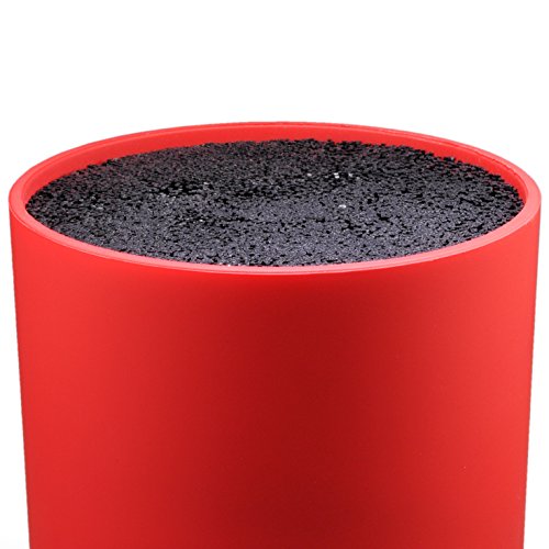 Design Messerblock „universal“ mit Borsteneinsatz aus Kunststoff, unbestückt, Block für Messer 22,5cm Höhe, Farbe rot, Marke YOUZiNGS - 4