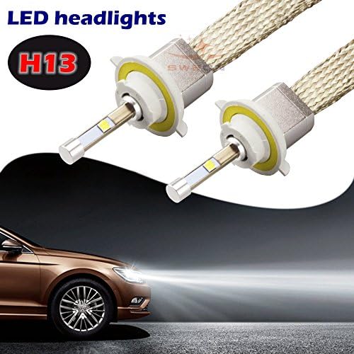 SWEON 2Pcs 80W H13 4800LM Cree Bulbs Car LED Headlight Conversion Kit Xenon White 6000K Lamp H1 H3 H4 H7 H11 9004 9005 9006 9007 9012