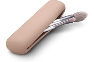 FERYES Trousse de voyage en silicone tendance et portable pour pinceaux de maquillage douce et élégante Kaki
