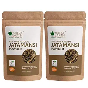 Bliss of Earth 100% Pure & Natural Jatamansi Powder For Hair Growth, (2x100gm)