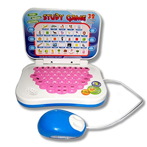 Preisvergleich Produktbild Tragbare zweisprachige frühe pädagogische Lernmaschine Kinder Laptop Spielzeug mit Maus Computer Kinder Geschenk Entwicklungsspielzeug