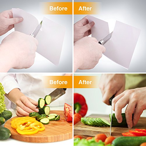 Rakuka Masamune Messerschärfer, Knife Sharpener Mit 3 Etappen, Ergonomisches Design Anti-Rusch Matte Aluminium Oberfläche für Kochmesser , Obstmesser , Schere usw. - 5