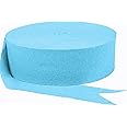 WP WANNA PARTY Carribean Blue Crepe Paper Streamers 3.5 Inch Widening 4 Rolls Blue Party Streamer for Various Birthday Baby Shower Festival Party Decorations-4pc