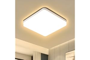 ASHUAQI LED Ceiling Light, 36W 3000K Warm White Bedroom Ceiling Light, 4250LM Square Ceiling Lights for Kitchen, Hallway, Toilet, Porch, Lounge, Laundry, Dining Room, Balcony, Utility Room