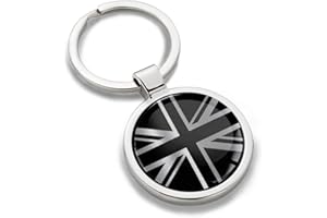 Biomar Labs Breloczek do kluczy, metalowy breloczek do kluczy, kluczyk samochodowy w pudełku prezentowym, stal nierdzewna, flaga Union Jacka, Wielka Brytania, Wielka Brytania, Wielka Brytania KK 277,