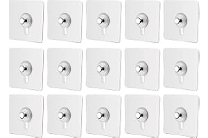 SKY-TOUCH Adhesive Wall Hooks : 18Pcs Transparent Heavy Duty Self-Sticking Hangers Without Nails, Waterproof & Rustproof for Kitchen Bathroom Home Office - Reusable No Damage Hooks (6x6cm, 4kg Load)