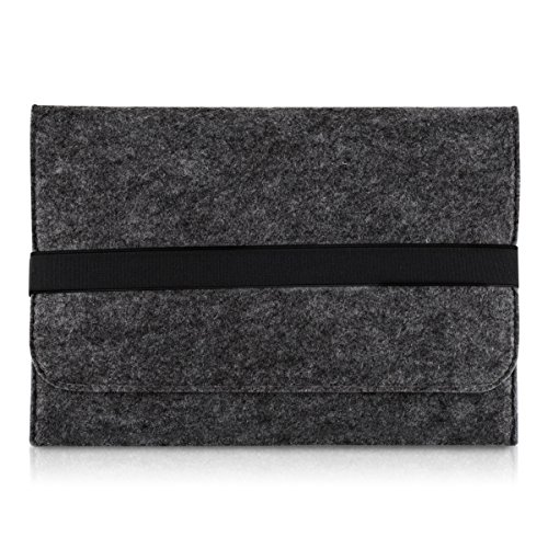 kwmobile Tablettasche Filz Sleeve für 9,7 – 10,1″ Tablet – Tablet Schutzhülle Tasche Case Hülle in Dunkelgrau mit Innentaschen Innenmaße: ca. 28 x 21 cm - 5