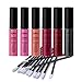 DE'LANCI Matte Velvet Liquid Lipstick Long Lasting Makeup Lip Gloss 6Pcs Set With Lip Wands