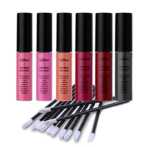 DE'LANCI Matte Velvet Liquid Lipstick Long Lasting Makeup Lip Gloss 6Pcs Set With Lip Wands