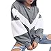 Produktbild Damen Pullover O Neck Patchwork Langarm Pullover Sweatshirt Tops Bluse By Dragon (Grau, L)