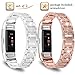 Produktbild Lydonberg Ersatz-Metallarmband für Fitbit Charge 2 (2 Stück), Armband mit Strass, Roségold und Silber