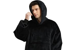 BAYTECH Batamanta Sudadera Manta con Capucha Suave con Bolsillo Frontal y Capucha para el Invierno Frío Caliente | Hombres, Mujeres Hoodie Blanket
