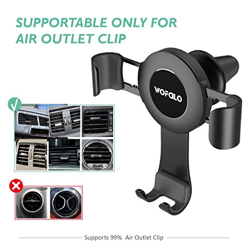 Supporto cellulare per auto, Supporto Wofalo per cellulari con presa alla ventola dellâ€™aria con blocco automatico per iPhone X/8/8 plus/7/7plus/6/6S, Samsung Galaxy S8/S7/S6, Nexus, Huawei, Google e altri smartphone (nero).