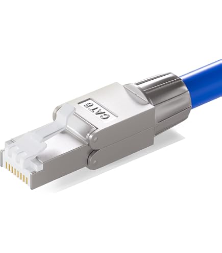 Modules Keystone RJ45 CAT 7 Femelle - Lot De 2, Blindés STP - 10 Gbit/s, Installation Sans Outil - 12