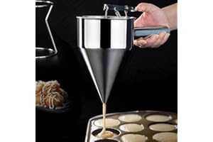 YUNYODA Embudo para hornear de acero inoxidable, postre profesional para hacer pasteles, dispensador de masa para gofres y panqueques, máquina Takoyaki, máquina para hacer bolas de pulpo