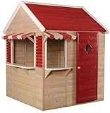 EIGENSCHAFTEN - M Größe (120 x 120 x 155 cm) offenes Spielhaus mit Fenstern, voller Tür, Jalousien, Markisen