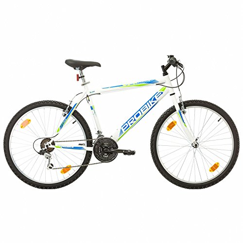 Coollook PROBIKE 26 Zoll Fahrrad Felge Mountainbike MTB Weiss Glanz Starren Rahmen Fahrradherren Rad Bike Cycling, Rahmen 51 cm, 18-GANG EU-PRODUKT - 2