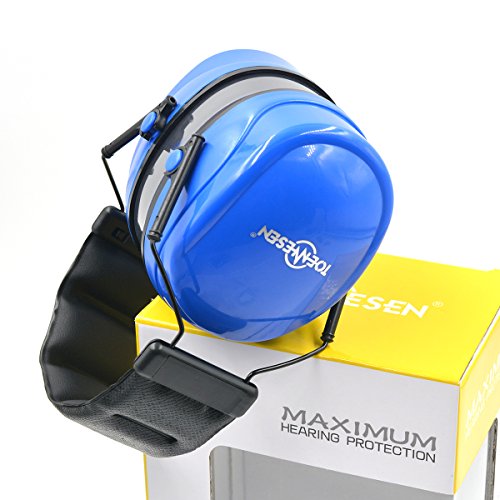 Toennesen Sicherheit Kapselgehörschützer Gehörschutz Ohrenschützer SNR 36db Ear Muffs Erwachsene für Schießen Konzert Feuerwerk mit verstellbarer Kopfbügel,faltbarem Design Blau - 7