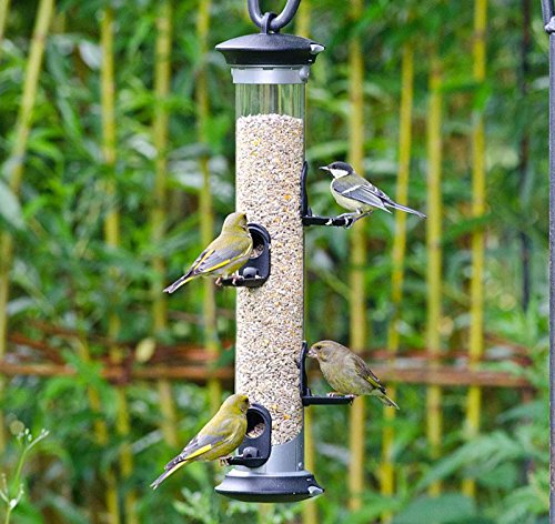 CJ Wildlife 310990619 Wildvogel-Futter-Säule „Apollo“ 4 Öffnungen (EasyClean) Futterstation Wildvogel-Futtersäule - 4