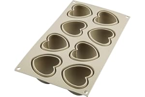 Silikomart CUORICINO Molde de Silicona N. 8 corazoncitos 63X65 H 39 mm, Gris, 30 x 17,5 x 3,8 cm