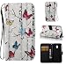Produktbild Lanvi go Hülle für Samsung Galaxy J3 DUOS (2017) SM-J330F/DS, 3D PU Leder Flip Cover Brieftasche Schütz Hülle Abdeckung Ledertasche für Samsung Galaxy J3 (2017) DUOS (Bunt Schmetterling)