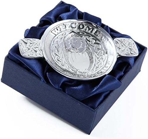 Mini Pewter Toasting Quaich" Welcome Beloved Child"