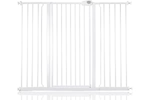 Bettacare Barn- och Husdjursgrind, 133,2 cm - 140,8 cm, Vit, Extra Hög Grind 104 cm i Höjd, Tryckmonterad Trappgrind, Barngrind och lämplig som Hundgrind eller Husdjursbarriär