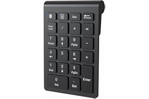 cimetech Clavier Numérique sans Fil, Pavé Numérique Bluetooth 5.0 avec 22 Touches Portatif Mini Claiver de Calcul de Bureau pour Ordinateur Portable, Surface Pro, PC-Noir