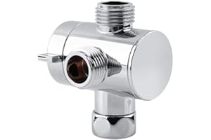 LAZMIN112 Shower Head Diverter Valve, G1/2" Switch Adapter, 3-Way Shower Head Diverter Valve Connector Adapter, Shower Arm Diverter Valve, Home Bathroom Accessory