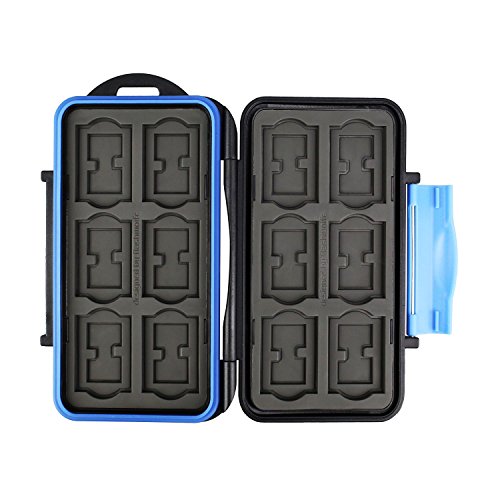 Flashwoife – patentierte Aufnahme – Turtle-SD12 V2 wasserdichte Speicherkarten Schutzbox für 12 Stück SDHC schwarz in grauem Inlay - 2