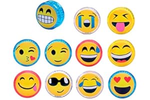 DISOK Lotto di 12 Emoticon Yo Yo con Luce Emoji Originali - Yoyos Divertenti per Bambini, Bambini. Regali per i Compleanni dei Bambini, Dettagli comunioni, Bomboniere Matrimoni Originali per Bambini