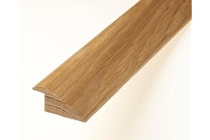 UNIVERSAL MOUDLINGS Threshold Door Strip Solid Oak R Section 20mm Ramp Reducer Trim 90cm for Wood & Laminate Flooring Lacquered